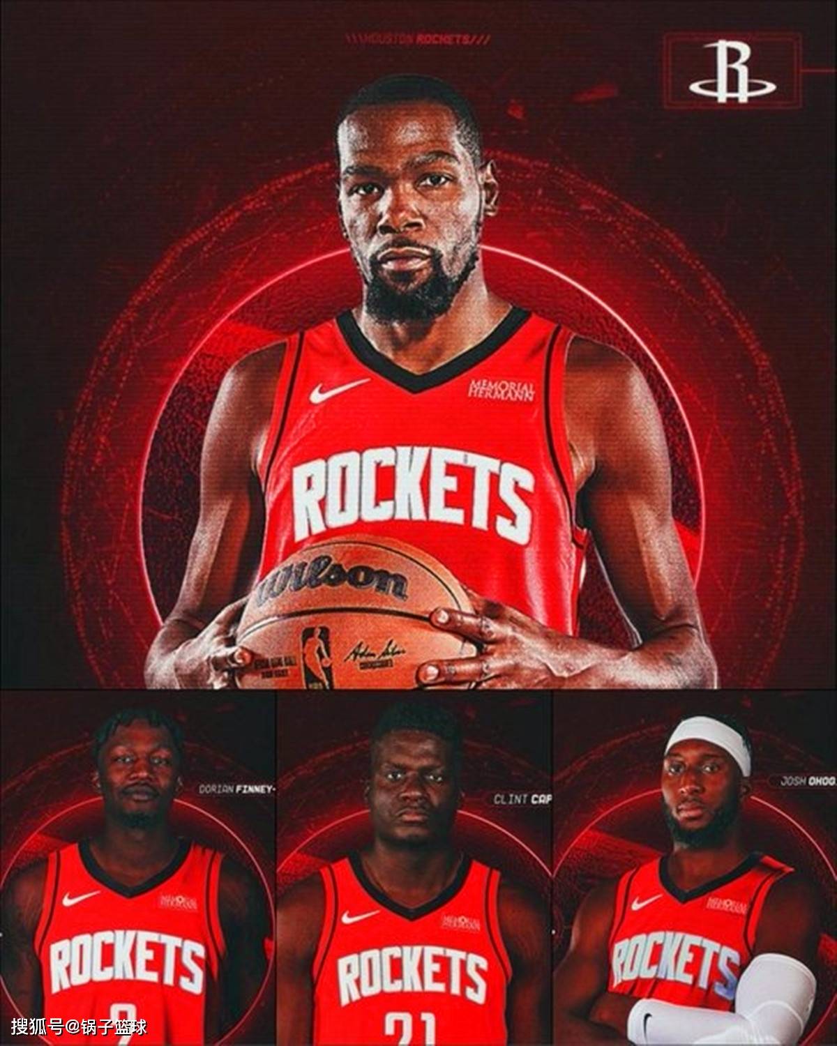 火箭队14人豪阵冲冠，ESPN晒2大短板！队记送破局妙计：KD成关键