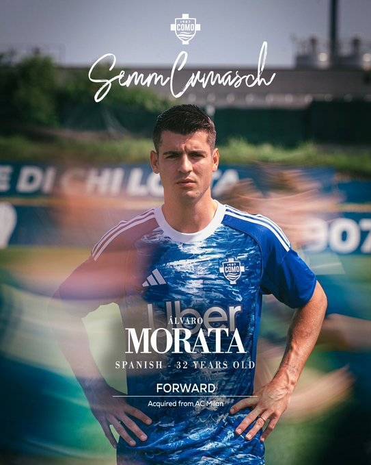 官方:莫拉塔租借加盟科莫